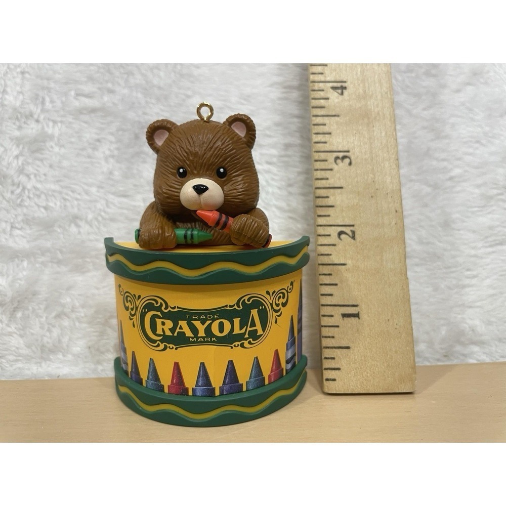 Vintage 1992 Crayola Christmas Ornament Teddy Bear & Crayons Binney & Smith